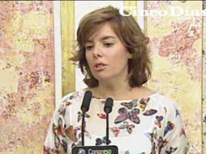 Sáenz de Santamaría sobre el discurso de Zapatero: "Ha sonado a despedida y cierre"