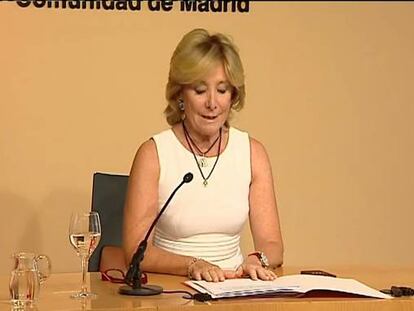 Esperanza Aguirre presenta la dimisión