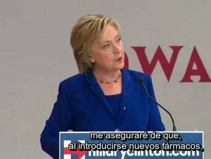 Hillary Clinton resumen su plan de coste de los fármacos