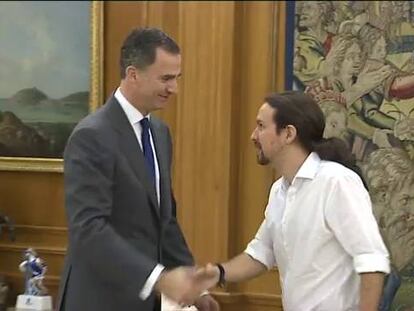 Felipe VI recibe a Pablo Iglesias en la Zarzuela