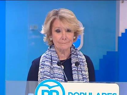Aguirre dimite como presidenta del PP de Madrid