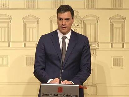 Sánchez llama al diálogo con Cataluña