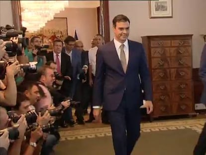 Sánchez mantiene el no a Rajoy en una charla de 10 minutos