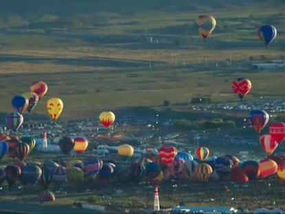 En vídeo, las imágenes de los globos aerostáticos sobre el cielo de Nuevo México.
