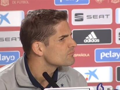 Robert Moreno, en el entrenamiento de la selección del jueves en Cádiz. En vídeo, declaraciones del seleccionador.