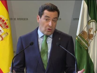 Vídeo de la comparecencia del presidente de Andalucía, José Manuel Moreno Bonilla.