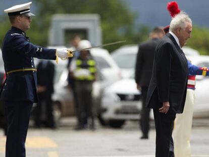 Temer durante reunião do Conselho Militar de Defesa, no dia 22.