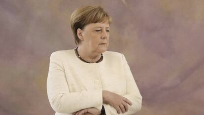 A chanceler alemã, Angela Merkel, nesta quinta-feira em Berlim.