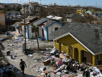 Bairro destruído em Great Abaco (Bahamas) no sábado, 7 de setembro, depois da passagem do furacão Dorian.