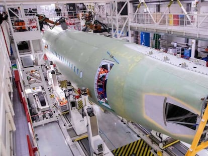 Fuselagem de um A-320, em fábrica na Alemanha.