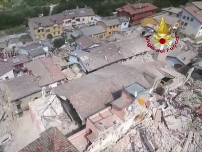 O terremoto da Itália, visto por um drone