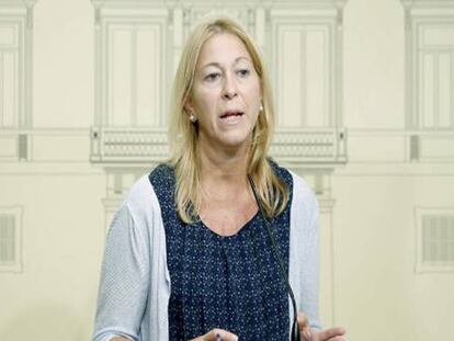 La consellera de Presidència, Neus Munté, en la roda de premsa.