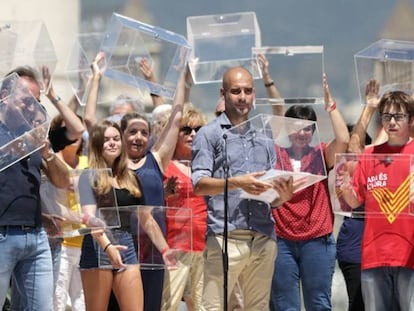 Guardiola, el dia de la lectura del manifest.