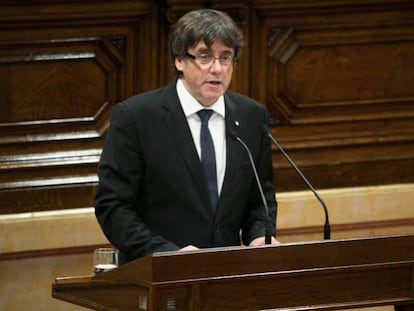 Carles Puigdemont al Parlament.