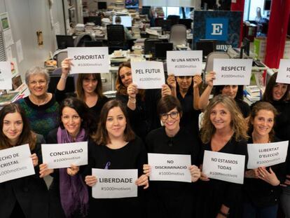 Les treballadores de EL PAÍS a Catalunya donen suport a la vaga.