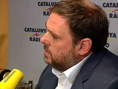 A Junqueras se li trenca la veu a Catalunya Ràdio.