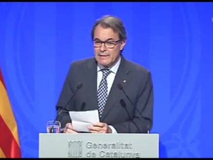 Artur Mas, durant la roda de premsa d'avui.