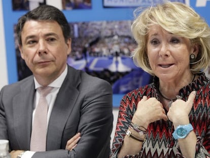 Esperanza Aguirre junto al presidente de Madrid.