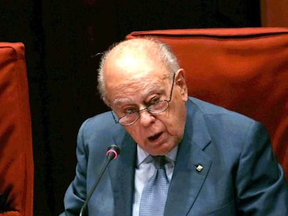 Pujol, en el Parlament este viernes.