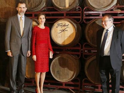 Los Reyes, con Josep Lluís Bonet en las cavas de Freixenet.