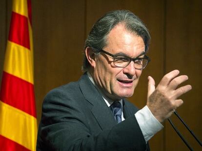 Artur Mas hoy durante su intervención.