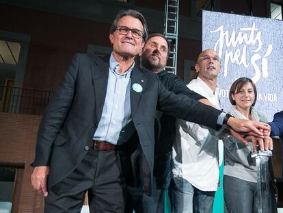 Comienzo de la campaña electoral de la candidatura Junts pel Sí.