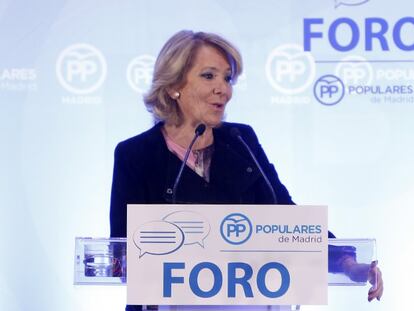 La presidenta del PP Madrileño, Esperanza Aguirre