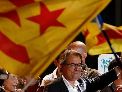 Artur Mas celebrando a vitória