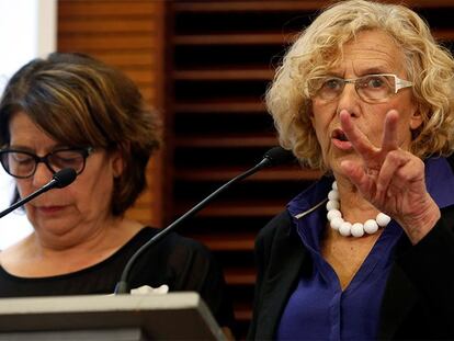 Carmena durante su comparecencia de hoy