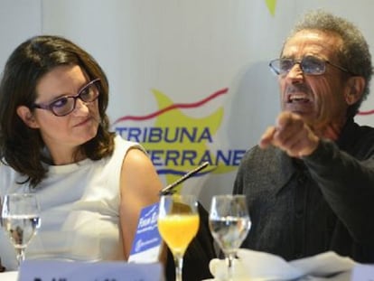 El agricultor Vicent Martí, durante su intervención en el foro.