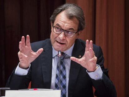 Artur Mas, este viernes, en el Parlament.