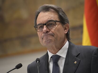 Mas, durante su comparecencia en el Palau de la Generalitat.