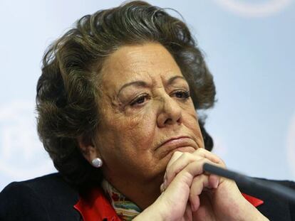 La exalcaldesa de Valencia y senadora Rita Barberá, este martes.