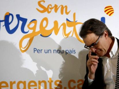 Artur Mas, en la sede de CDC. Cristobal Castro