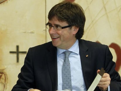 Puigdemont, en una reunión del Gobierno. EFE