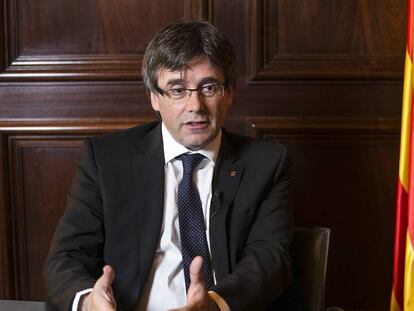 Puigdemont, durante la entrevista.