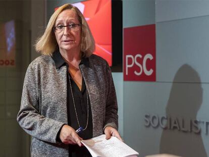 La secretaria de organización del PSC, Assumpta Escarp. En el vídeo: declaraciones de Miquel Iceta, primer secretario del PSC.