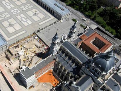 Zona excavada donde estuvo la judería madrileña.