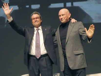 Artur Mas y Ibarretxe en el Kursaal, en San Sebastián.