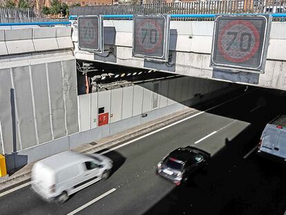 Restricciones de velocidad, hoy en la M-30.