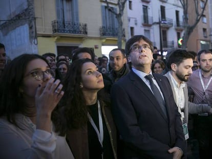 Carles Puigdemont, ayer en un acto en Vilanova i la Geltrú.