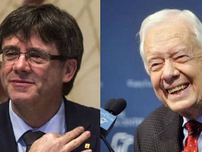 Carles Puigdemont y Jimmy Carter.