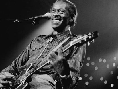 Chuck Berry, en 1995, durante un fetival de jazz en Holanda.