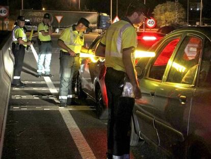 Control de alcoholemia de la Guardia Civil.