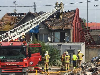 Edificio de Bilbao en el que se ha producido el incendio este sábado.