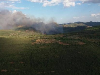 Incendio declarado este miércoles en la Sierra Calderona, en la Comunidad Valenciana.