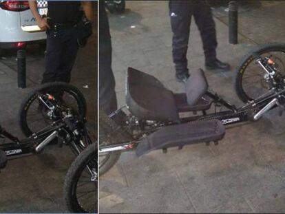 La bicicleta de la medallista paralímpica recuerada por la Policía Local de Madrid.