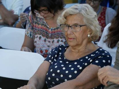Manuela Carmena en el Ayuntamiento de Madrid.