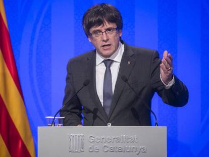 El presidente de la Generalitat, Carles Puigdemont, valora el referéndum.