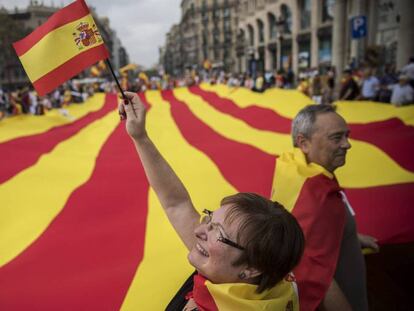 Manifestación del 12 de octubre en Barcelona.